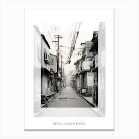 Poster Of Seoul, South Korea, Black And White Old Photo 2 Canvas Print
