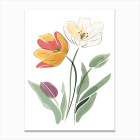 Minimalist Flower Line Art Canvas Print