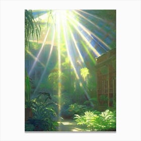 Franklin Park Conservatory And Botanical Gardens, Usa Classic Monet Style Painting Canvas Print