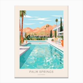 Palm Springs California 4 Midcentury Modern Pool Poster Canvas Print