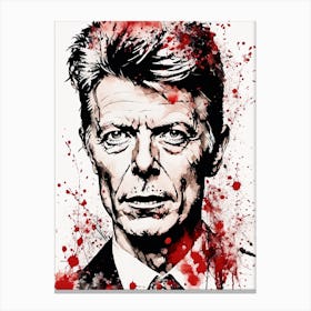 David Bowie Portrait Ink Painting (16) Canvas Print