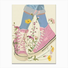Spring Flowers And Sneakers 4 Canvas Print