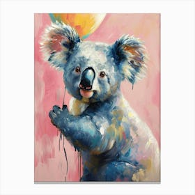 Cute Koala 1 With Balloon Canvas Print