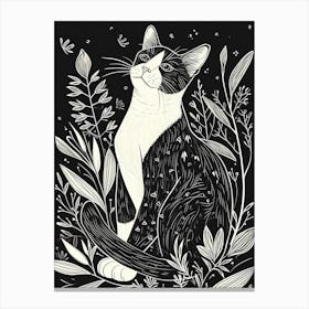 Snowshoe Cat Minimalist Illustration 1 Canvas Print