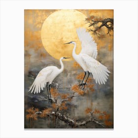Egrets In Flight Canvas Print