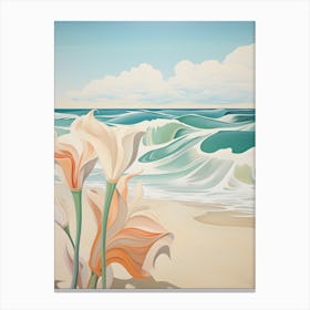 "Seaside Blossoms: Coastal Florals in Bloom" Canvas Print