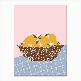 Lemons On The Table Canvas Print