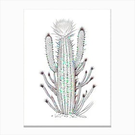 Rat Tail Cactus William Morris Inspired 2 Canvas Print