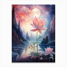 Watercolor Flower on an alien planet Canvas Print