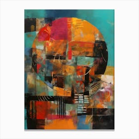 Earth, Abstract Collage In Pantone Monoprint Splashed Colors Canvas Print