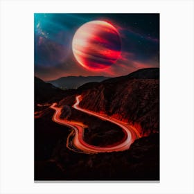Fire Planet Night Trails Canvas Print