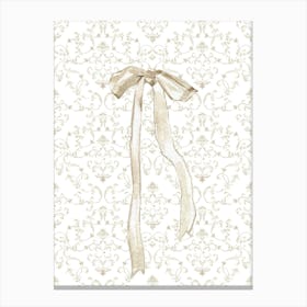 White Nursery Bow Canvas Print