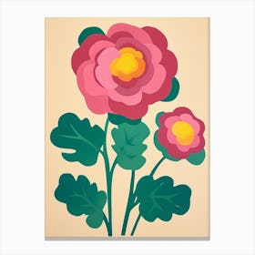 Cut Out Style Flower Art Ranunculus Canvas Print