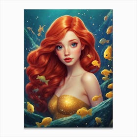 Ariel - The little mermaid, disney movie art work drawning 2 Canvas Print