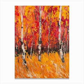 Birch Trees In Fall 1 Canvas Print