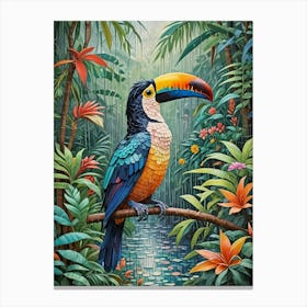 Tropical Toucan In The Rain Canvas Print