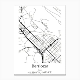 Berriozar,Spain Minimalist Map Toile