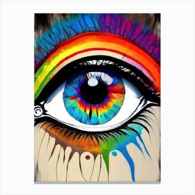 Psychedelic Eye, Symbol, Third Eye Rothko Neutral 1 Canvas Print