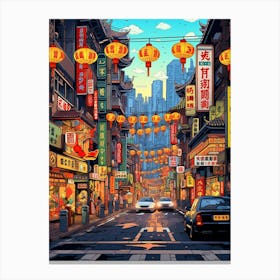 Taipei Pixel Art 4 Canvas Print