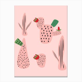 Mid Mod Cactus Pink Canvas Print
