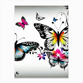 Butterflies And Flowers 11 Canvas Print