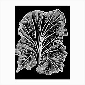 Radish Leaf Linocut 1 Canvas Print
