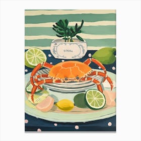 Crab 2 Italian Still Life Painting Canvas Print