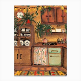 Cottage Rustic Kitchen Boho Art Print Canvas Print