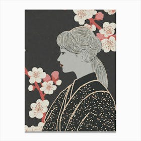 Asian Woman Ukiyo-E Canvas Print