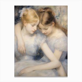 Sisters Portrait Painting Canvas Print