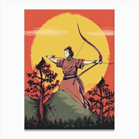 Female Samurai Onna Musha Illustration 13 Canvas Print