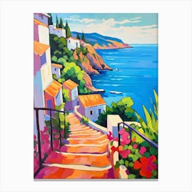 Budva Montenegro 4 Fauvist Painting Canvas Print