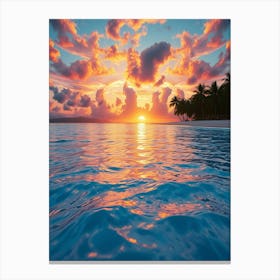 Sunset Over The Ocean 13 Canvas Print