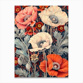 Poppies Inspired By William Morris 2 Canvas Print