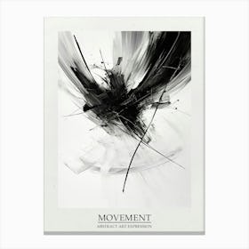 Movement Abstract Black And White 7 Poster Canvas Print