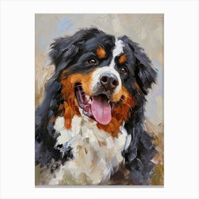Burnese Mountain Dog Acrylic Painting 3 Canvas Print