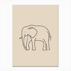 Elephant - Boho, Line Art 25 Canvas Print