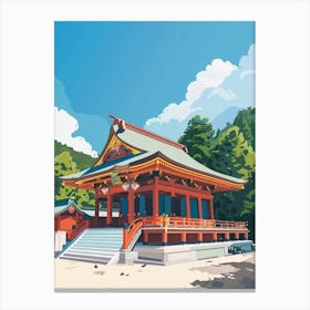 Nikko Toshogu Shrine 2 Colourful Illustration Canvas Print