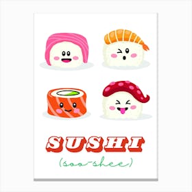 Sushi Japanese Style Kitchen Art Print Canvas Print