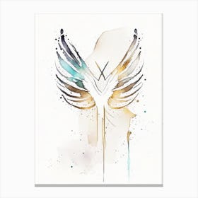 Angelic Symbol 1 Symbol Minimal Watercolour Canvas Print