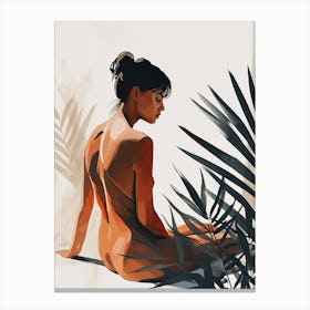 Nude Woman In Jungle Canvas Print