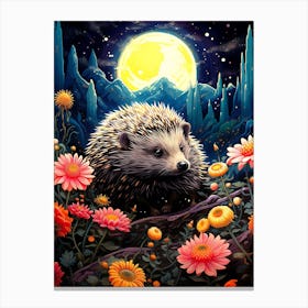 Hedgehog In The Moonlight 1 Canvas Print