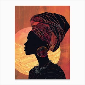 Silhouette Of African Woman 1 Canvas Print