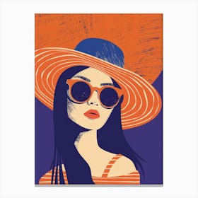 Girl In A Hat 15 Canvas Print