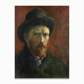 Self Portrait With Dark Felt Hat (1886), Vincent Van Gogh Canvas Print