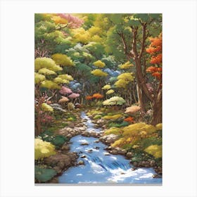 Stream In The Forest 8 Canvas Print