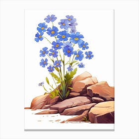 Forget Me Not, Sprouting From A Rock In The Dessert  (4) Canvas Print