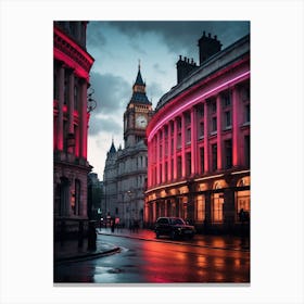 Neon Cityscape London Canvas Print