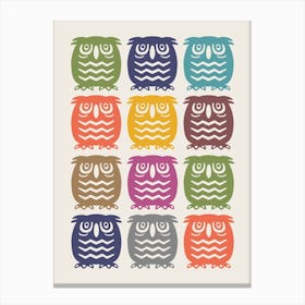 12 Owls Canvas Print
