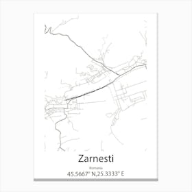 Zarnesti,Romania Minimalist Map Toile